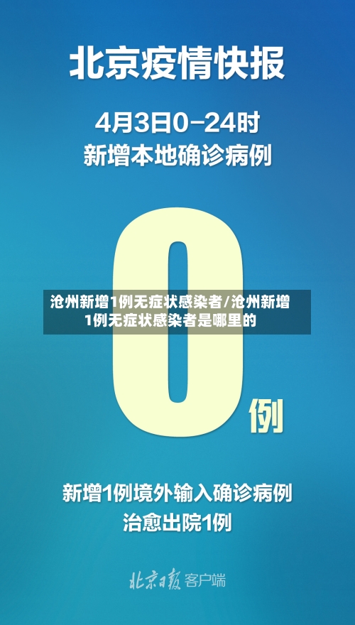 沧州新增1例无症状感染者/沧州新增1例无症状感染者是哪里的-第2张图片