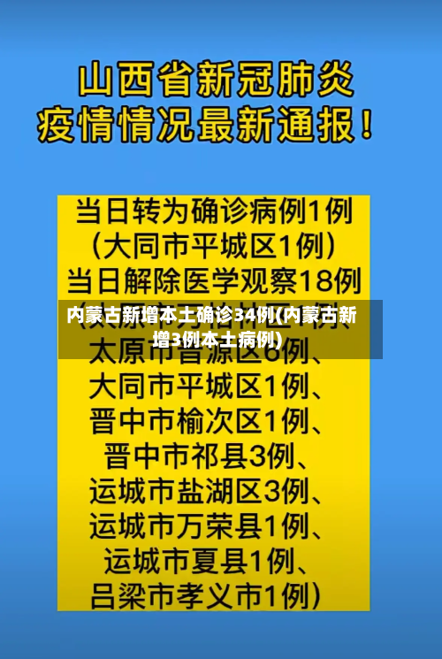 内蒙古新增本土确诊34例(内蒙古新增3例本土病例)