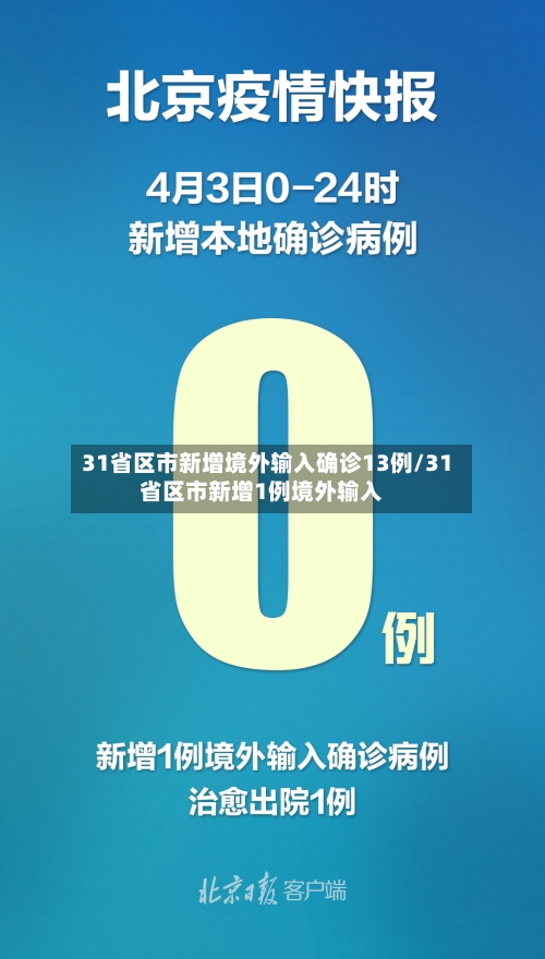 31省区市新增境外输入确诊13例/31省区市新增1例境外输入