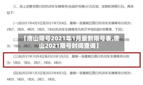 【唐山限号2021年1月最新限号表,唐山2021限号时间查询】