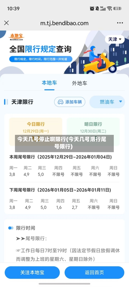 今天几号停止啊限行(今天几号限行尾号限行)