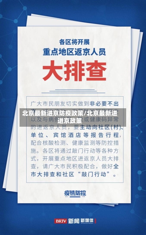 北京最新进京防疫政策/北京最新进进京政策