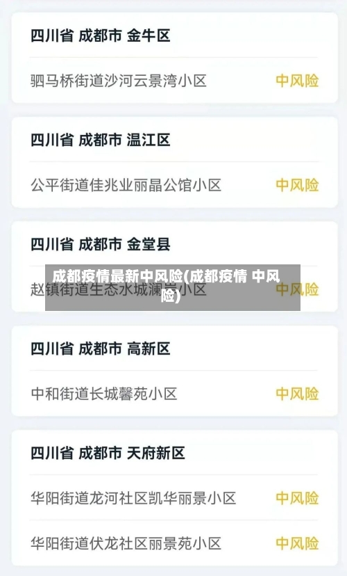 成都疫情最新中风险(成都疫情 中风险)