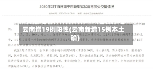云南增19例阳性(云南新增15例本土确)-第2张图片
