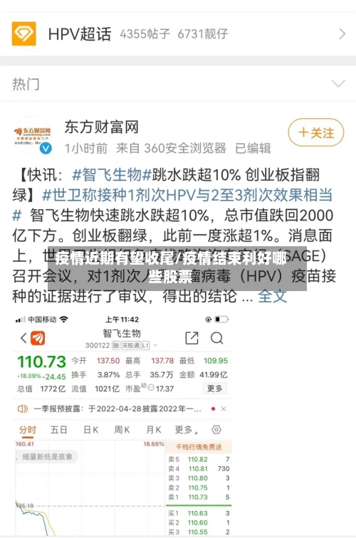 疫情近期有望收尾/疫情结束利好哪些股票