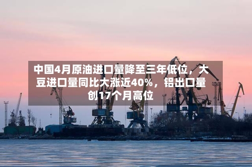 中国4月原油进口量降至三年低位，大豆进口量同比大涨近40%，铝出口量创17个月高位-第2张图片