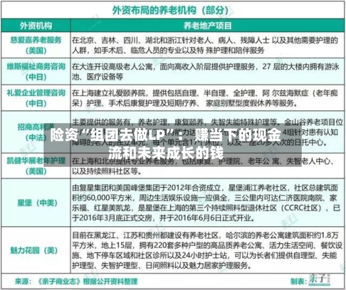 险资“组团去做LP”： 赚当下的现金流和未来成长的钱