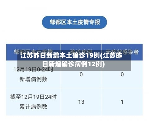 江苏昨日新增本土确诊19例(江苏昨日新增确诊病例12例)-第2张图片