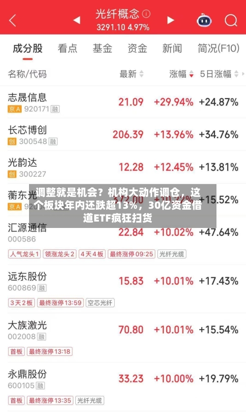调整就是机会？机构大动作调仓	，这个板块年内还跌超13%，30亿资金借道ETF疯狂扫货-第2张图片