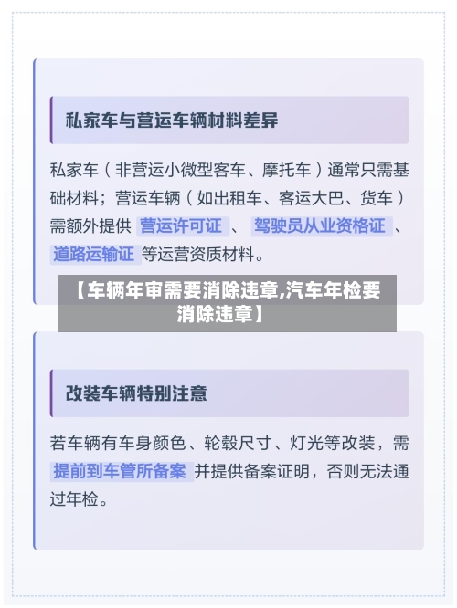 【车辆年审需要消除违章,汽车年检要消除违章】