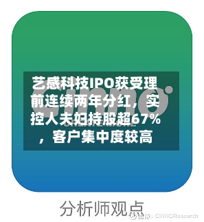 艺感科技IPO获受理前连续两年分红,实控人夫妇持股超67%,客户集中度较高