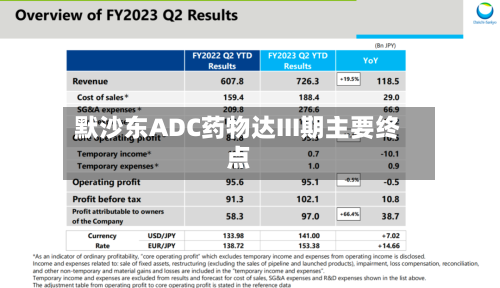 默沙东ADC药物达III期主要终点