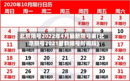 北京限号2022年4月最新限号表(北京限号2021最新限号时间段)